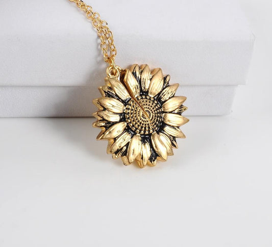'You Are My Sunshine' Sunflower Locket - Charge Trend