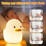 Cute Duck Led Night Light USB Silicone Touch Sensor For Kids Children Bedroom Bedside Saving Dimmable Table Lamp Home Decoration - Unbox Gem