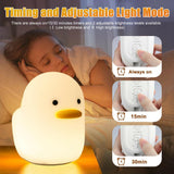 Cute Duck Led Night Light USB Silicone Touch Sensor For Kids Children Bedroom Bedside Saving Dimmable Table Lamp Home Decoration - Unbox Gem