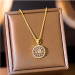 Spinning Sunflower Pendant Necklace - Unbox Gem